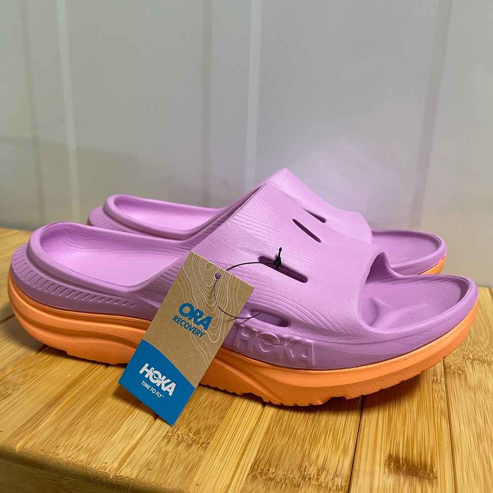 Hoka one one Purple Recovery Slides3 size:Y7 / women size 8.5